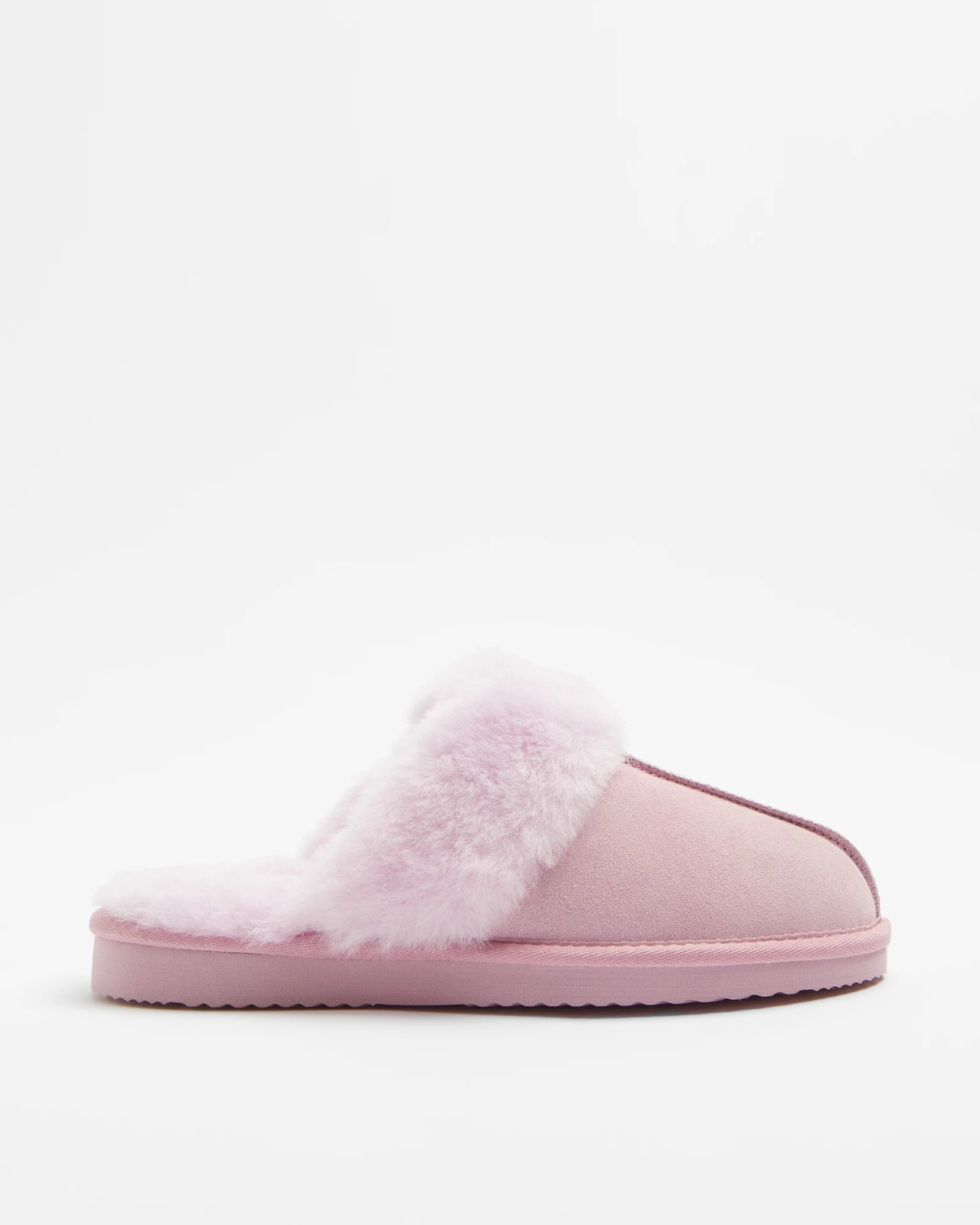 Womens Sheepskin and Leather Slipper Scuff - Pink | Target Australia