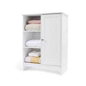 Panelled Cabinet with 3 Shelves, White - Anko product image
