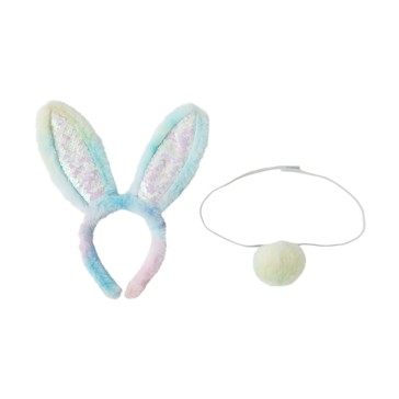 Rainbow Bunny Ears and Tail Set - Anko
