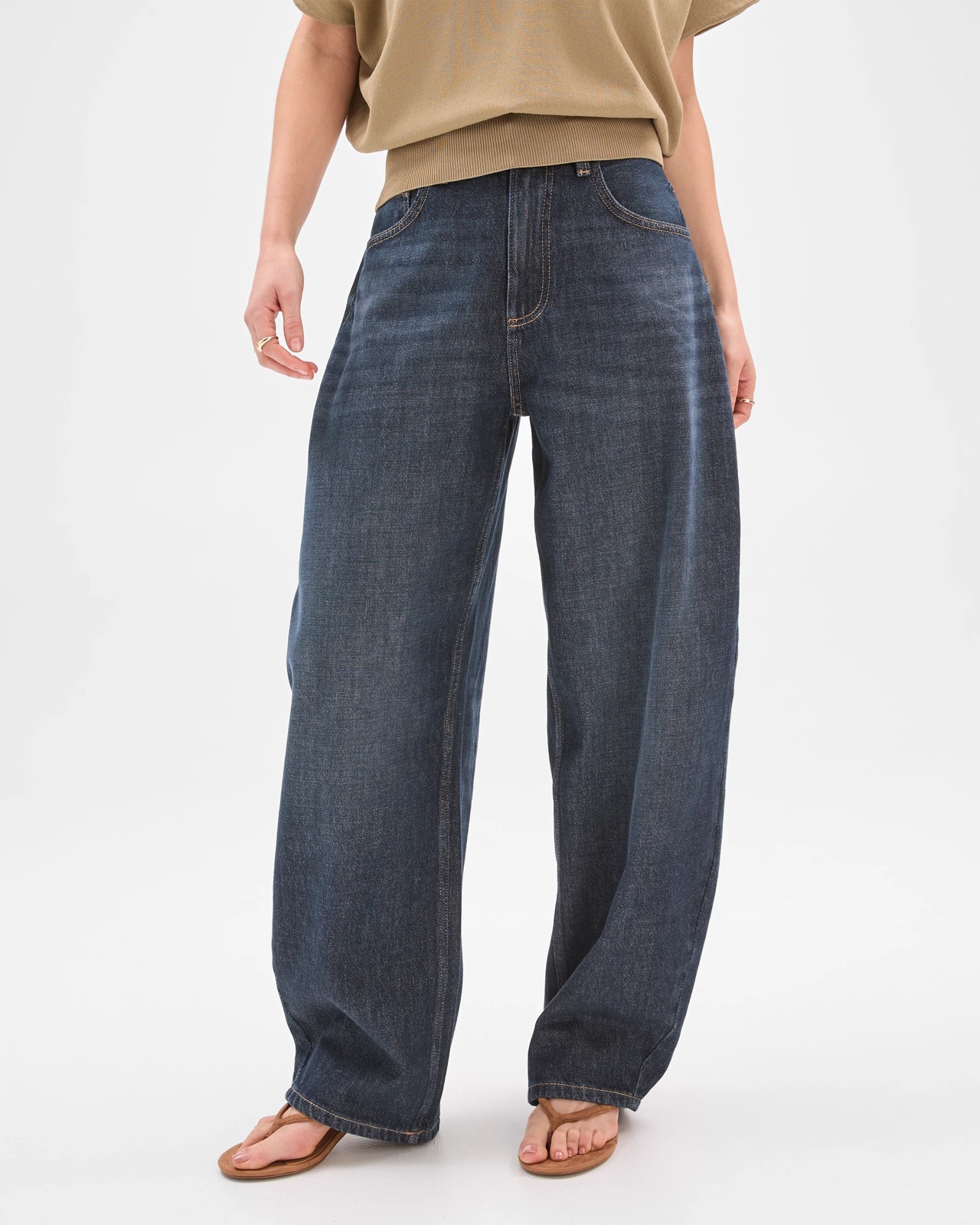 Lily Loves Australian Cotton Blend Bow Leg Denim Jeans 2 of 5