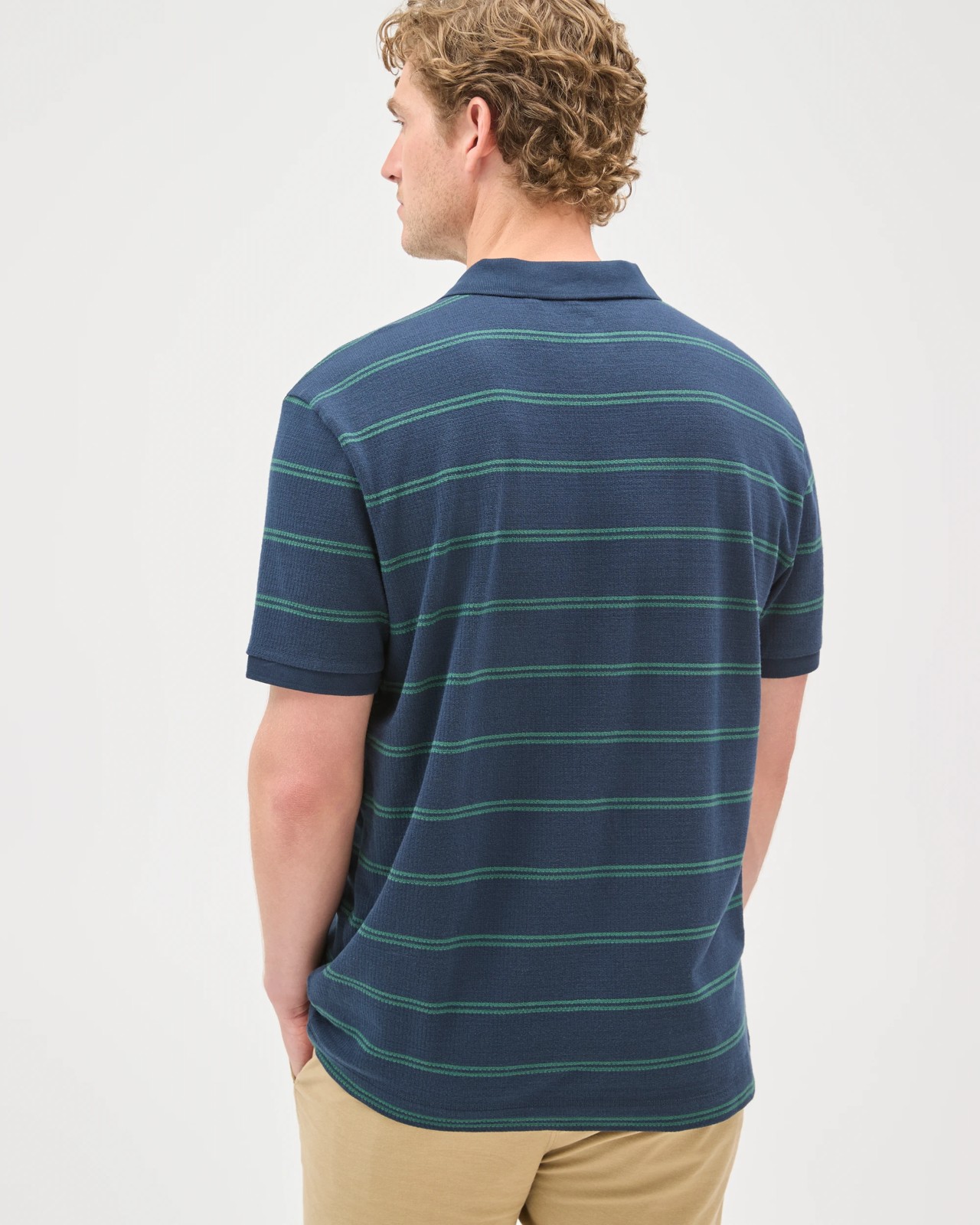 Australian Cotton Striped Polo Top - Night Sky 6 of 6