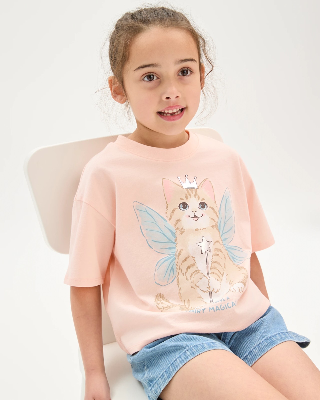 Australian Cotton Boxy Event T-Shirt - Cat Placement Pink 3 of 5