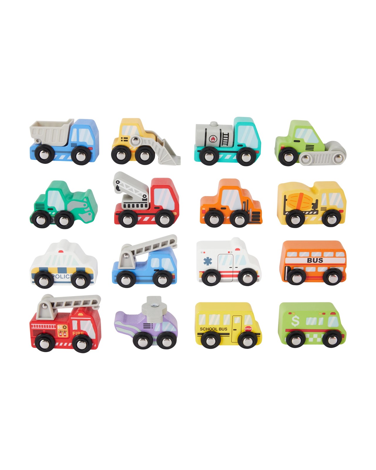 8 Pack Wooden Vehicle, Assorted - Anko 5 of 5