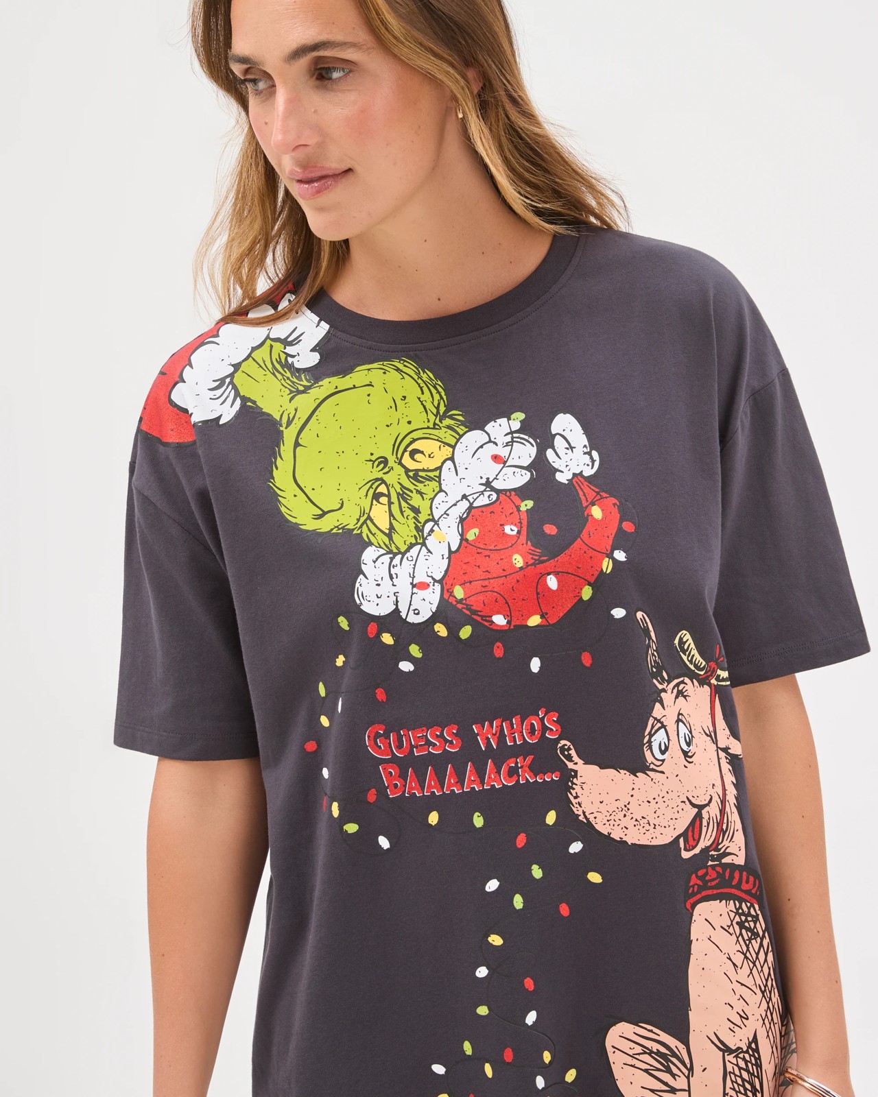 Licensed The Grinch Australian Cotton Oversized Christmas T-Shirt 3 of 6