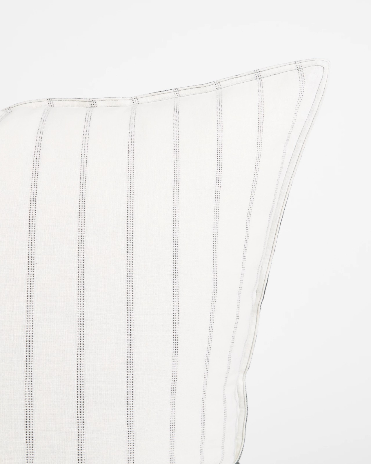 Adelle Stripe Linen/Cotton European Pillowcase - Moss 4 of 6