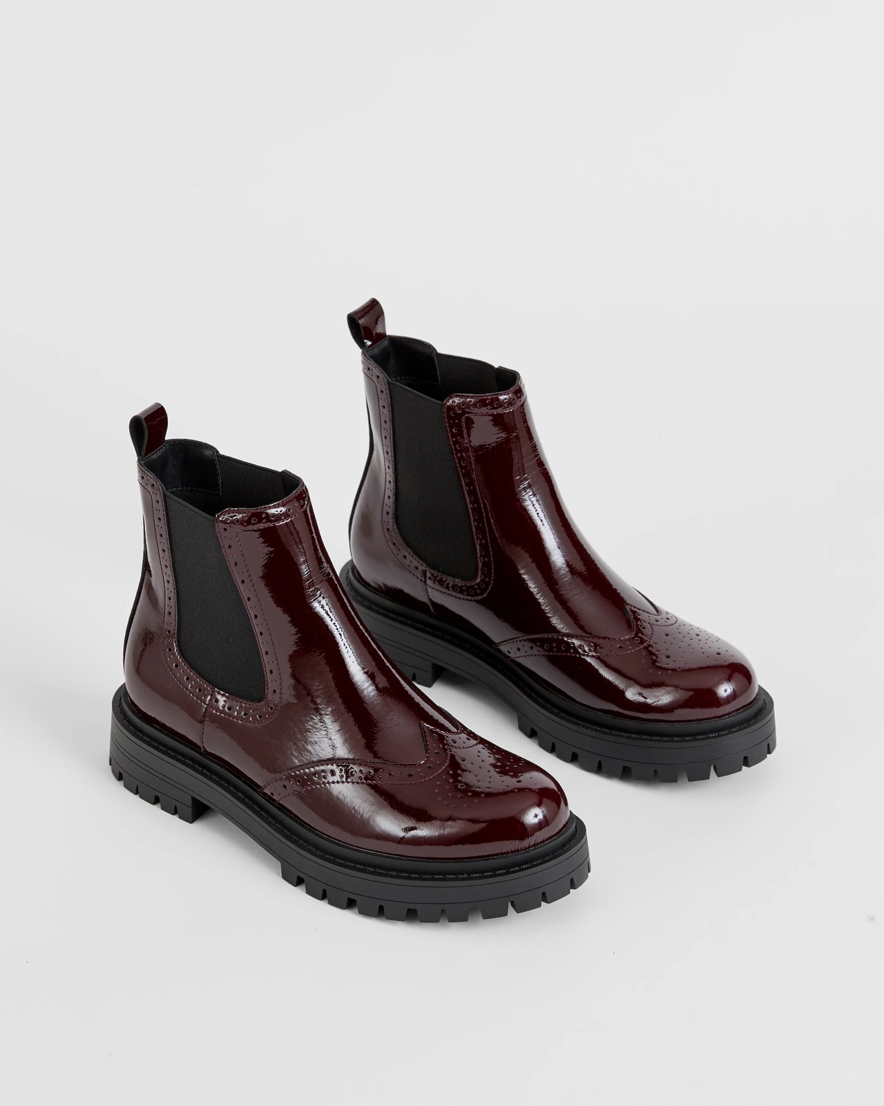 Brogue Chelsea Boots - Burgundy 2 of 3