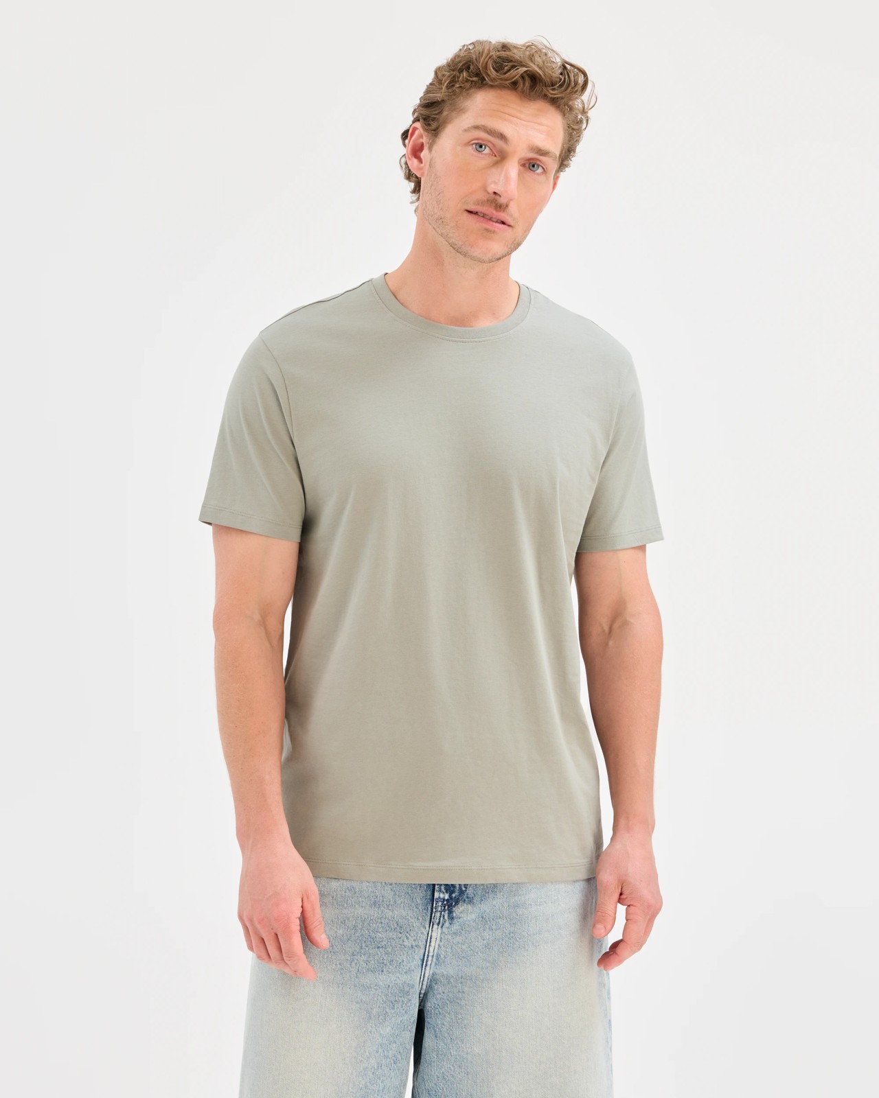 Australian Cotton Crew Neck T-Shirt - Forest Fog 6 of 6