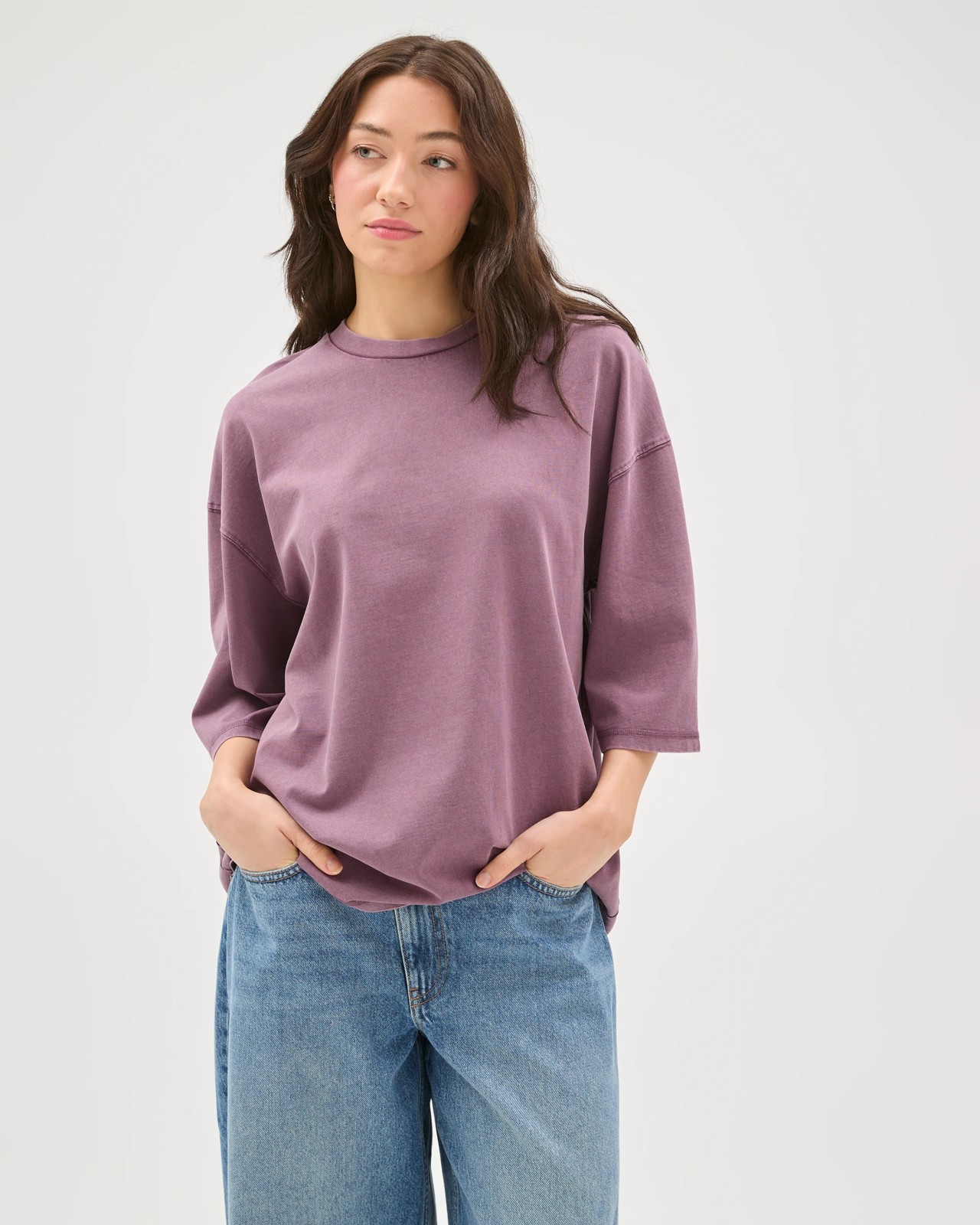 Lily Loves Australian Cotton Oversized T-Shirt - Lilac Ash 3 of 5