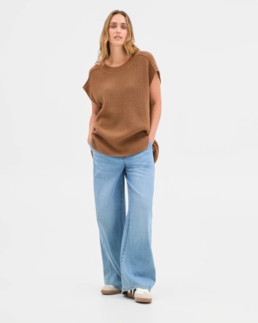 Australian Cotton Blend Split Hem Vest