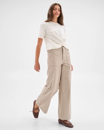 Petites Corduroy Barrel Pants