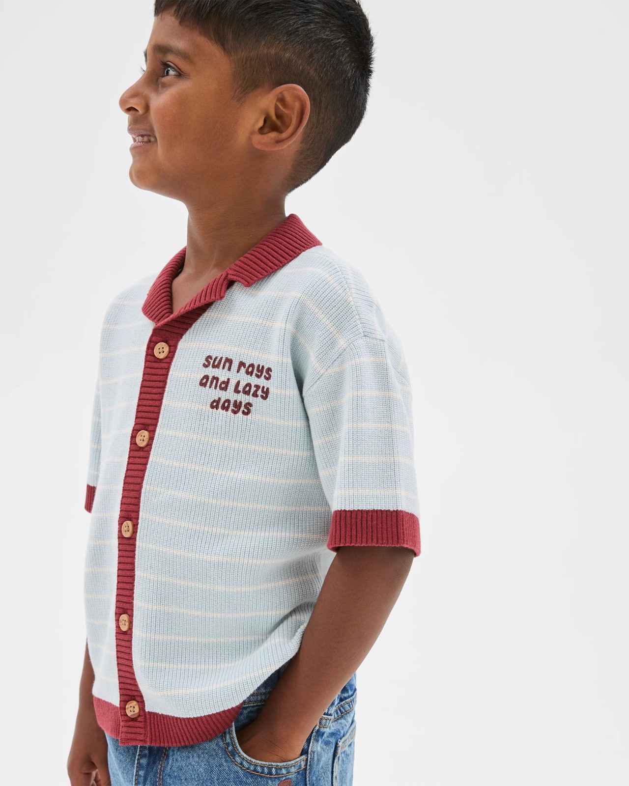 Australian Cotton Knit Shirt  - Light Blue 3 of 6