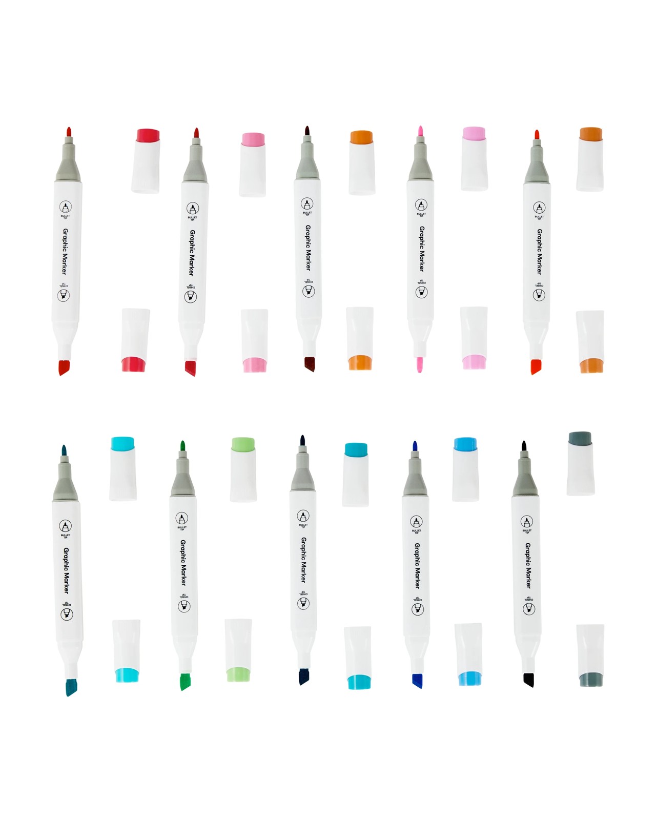 Anko 20 Pack Dual-Tip Markers with Carrying Case - Assorted 4 of 6