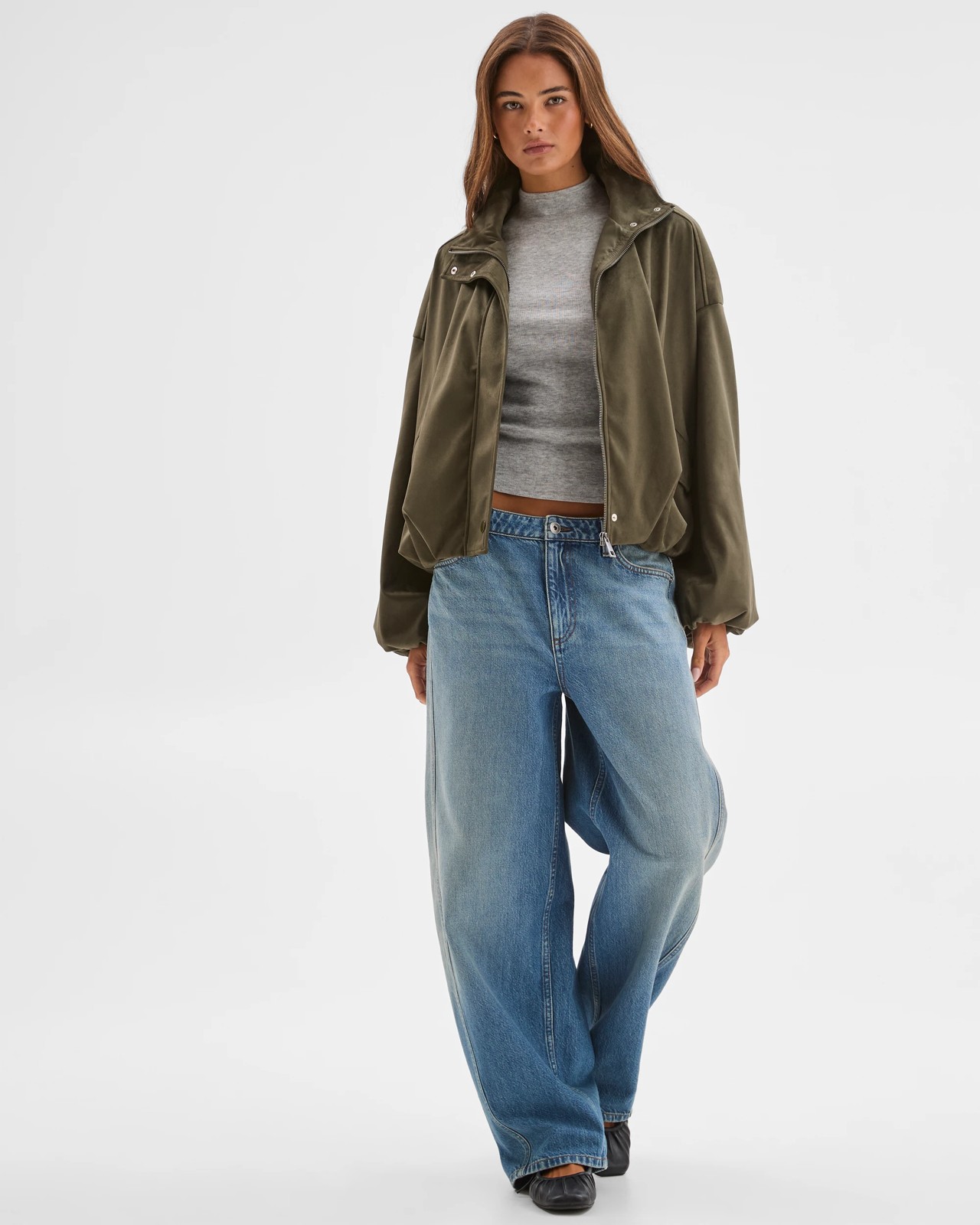 Lily Loves Faux Suede Bomber Jacket 2 of 5