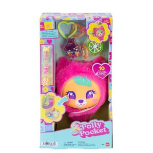 Polly Pocket Plushie Bear Compact, Doll & Keychain Playset product image