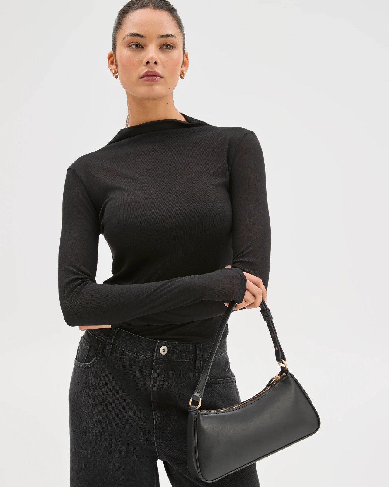 Lily Loves Mock Neck Long Sleeve Top - Black 2 of 5