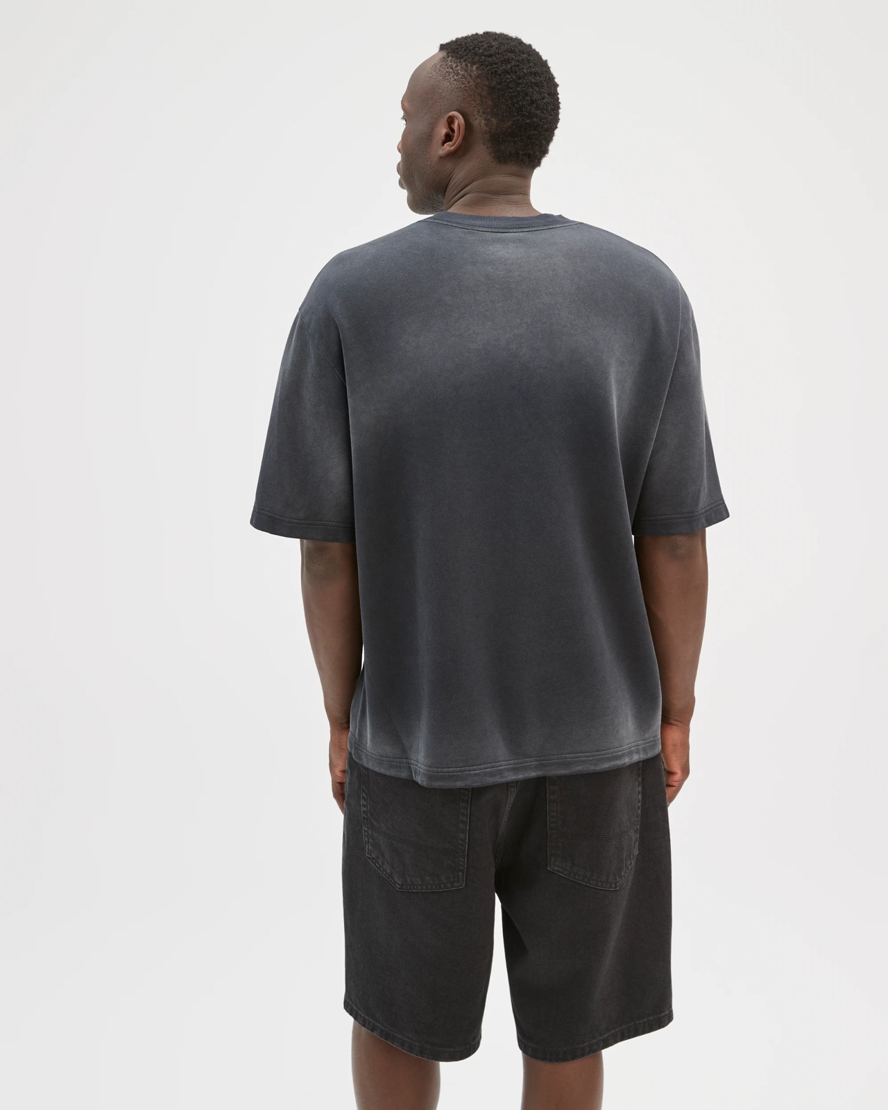 Commons Australian Cotton Oversized Washed T-Shirt - Black Spray 5 of 5