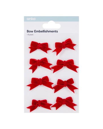 Anko 8 Pack Bow Embellishments