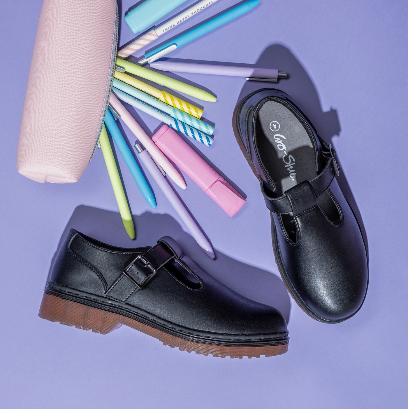 Kids Gro Shu Leather Smooth T-Bar School Shoes 6 of 6