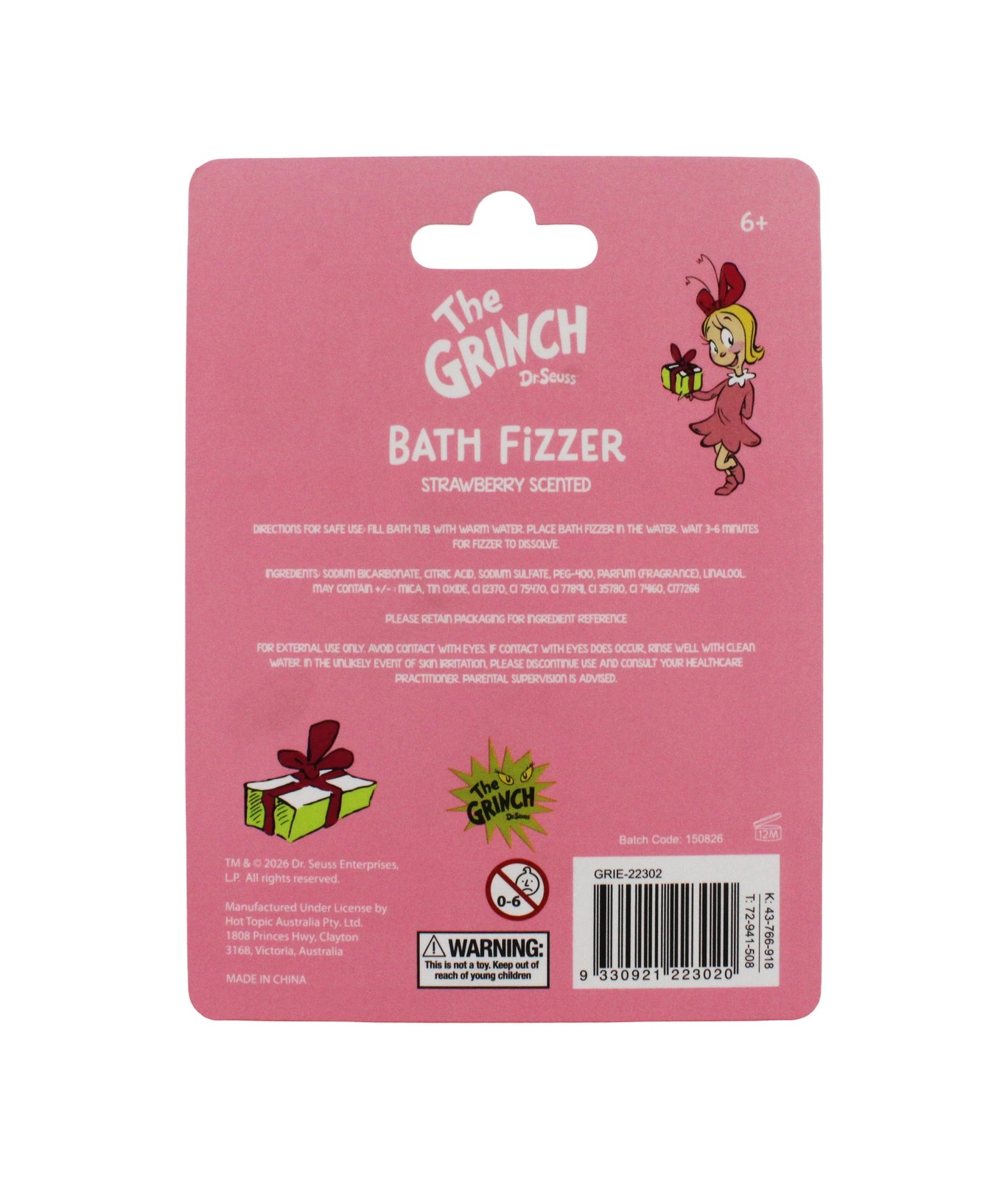 The Grinch 3D Bath Fizzer 100g - Strawberry Scented 3 of 3