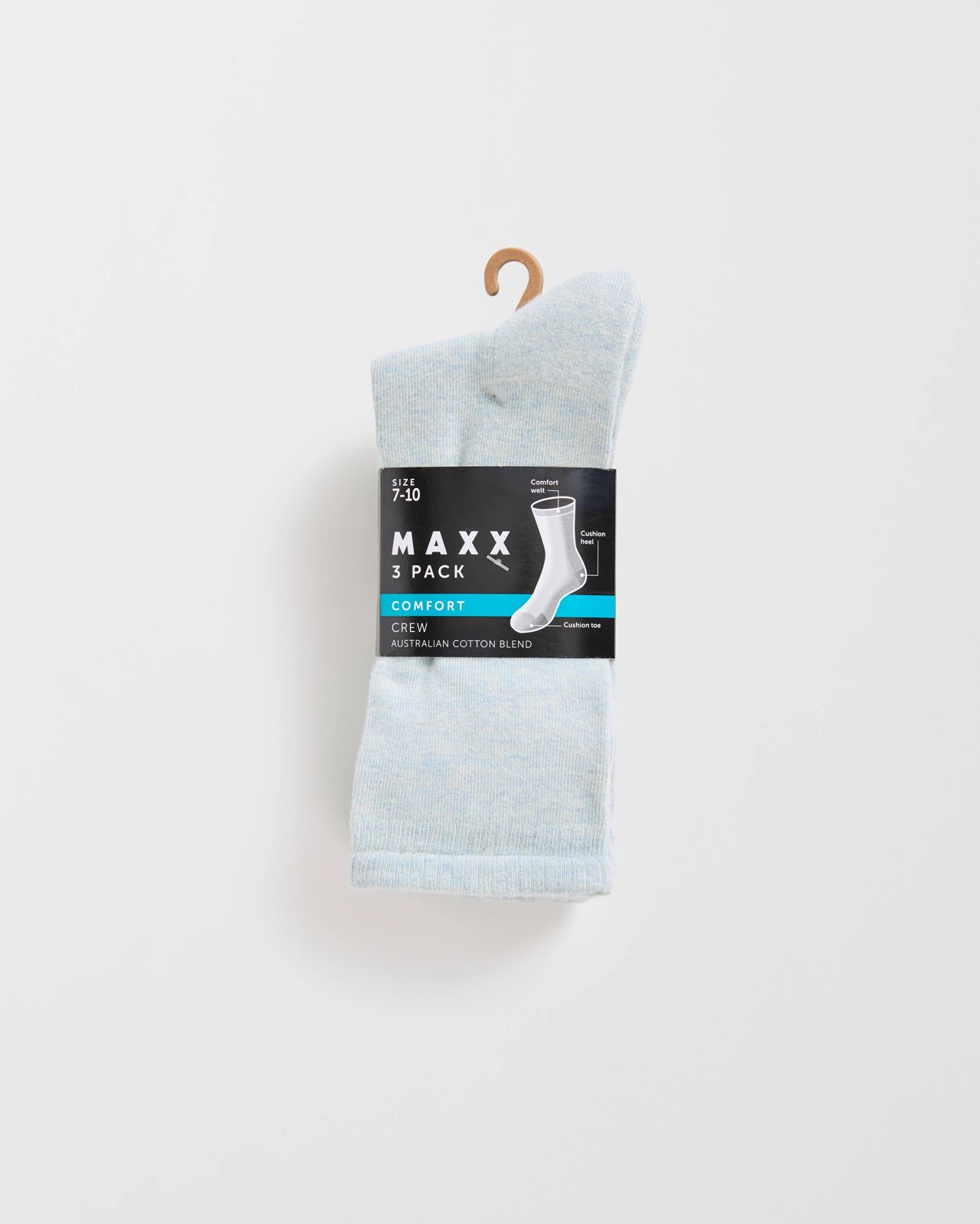 Maxx Australian Cotton Blend 3 Pack Comfort Crew Socks  3 of 3