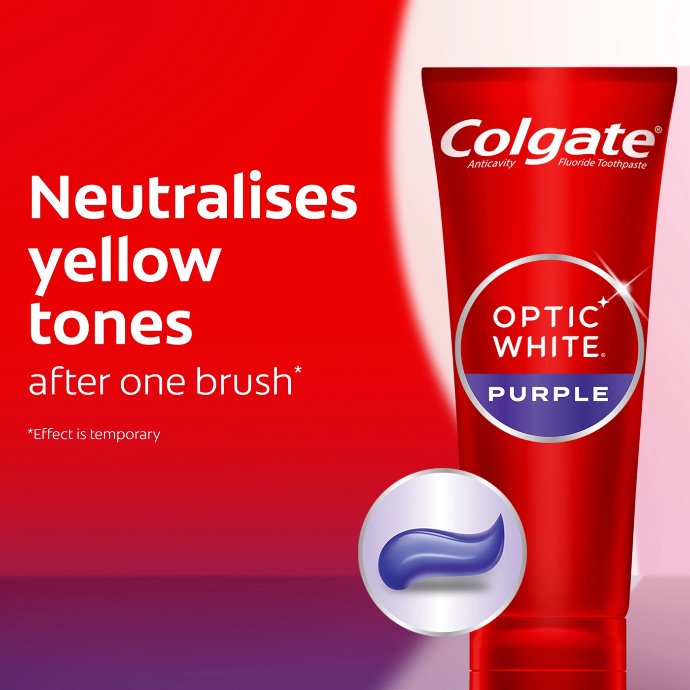 Colgate Optic White Purple Teeth Whitening Toothpaste 100g 6 of 6
