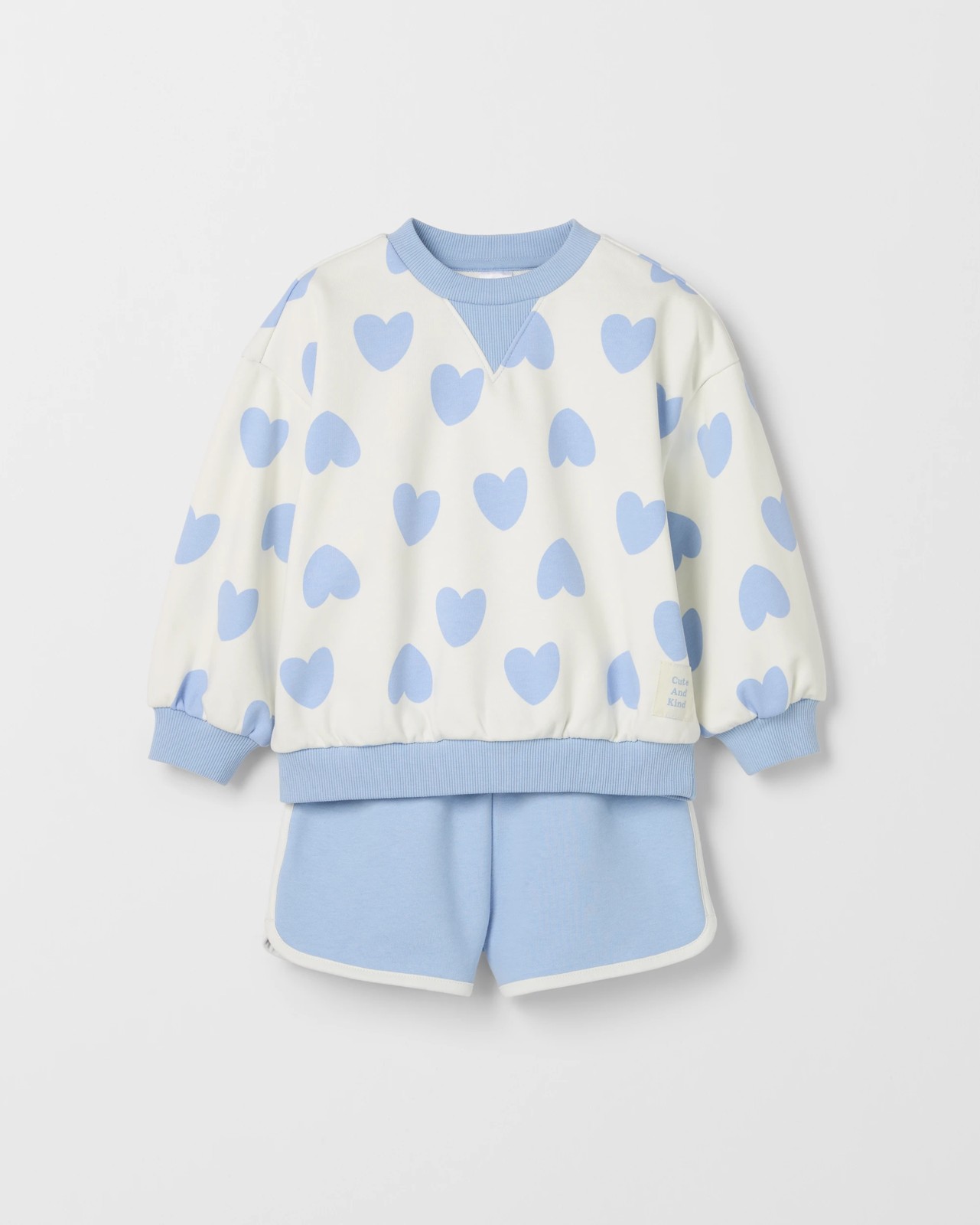 Australian Cotton Blend Jumper and Shorts Set - Blue Hearts 5 of 6