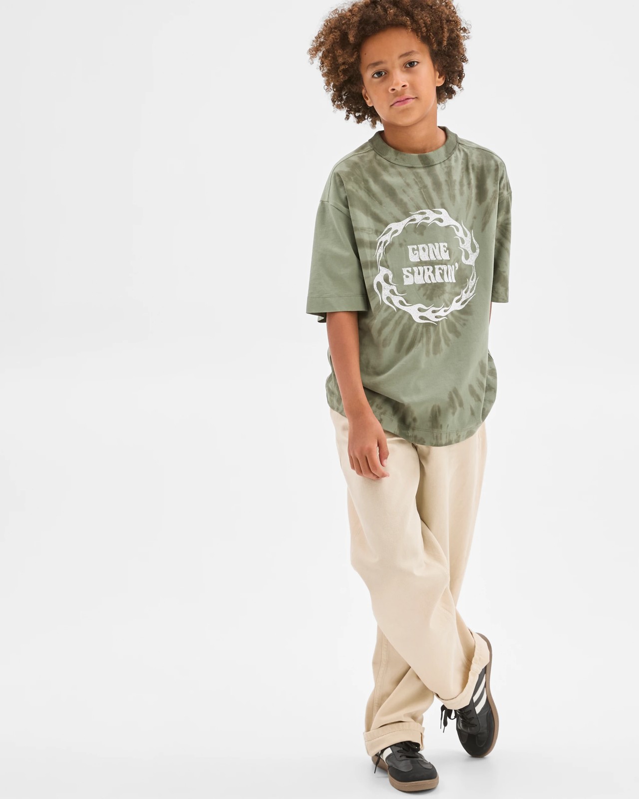 Australian Cotton Oversized Tie Dye T-Shirt - Green 2 of 5