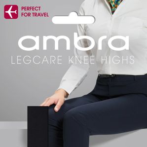 Ambra 1 Pack 20 Denier Leg Care Knee High Pantyhose - Black