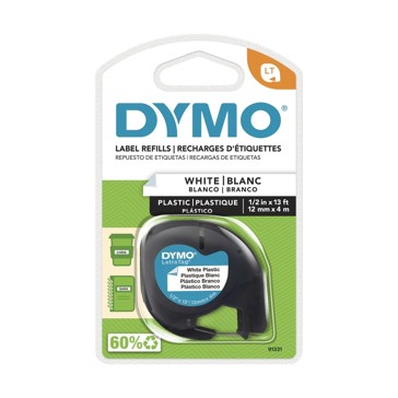 Dymo LetraTag Labeller Plastic Tape - 12mm x 4M