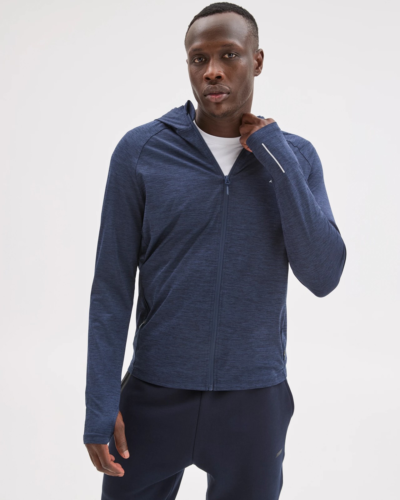 Active Panelled Zip Through Hoodie - Navy 5 of 5