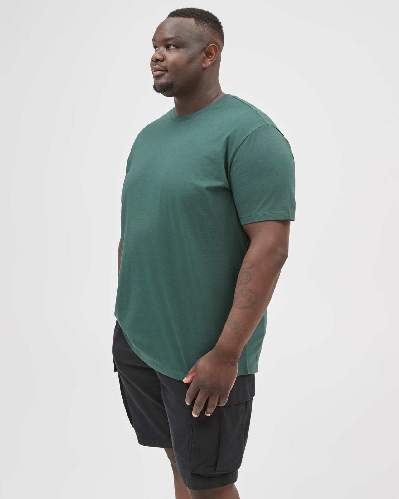 Plus Size Australian Cotton Crew T-Shirt - Green 4 of 6