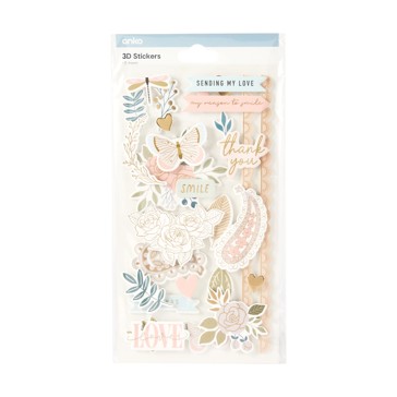 2 Pack 3D Stickers  Timeless - Anko