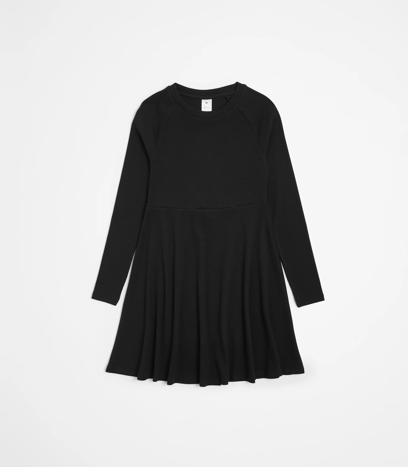 Long Sleeve Rib Skater Dress - Black | Target Australia