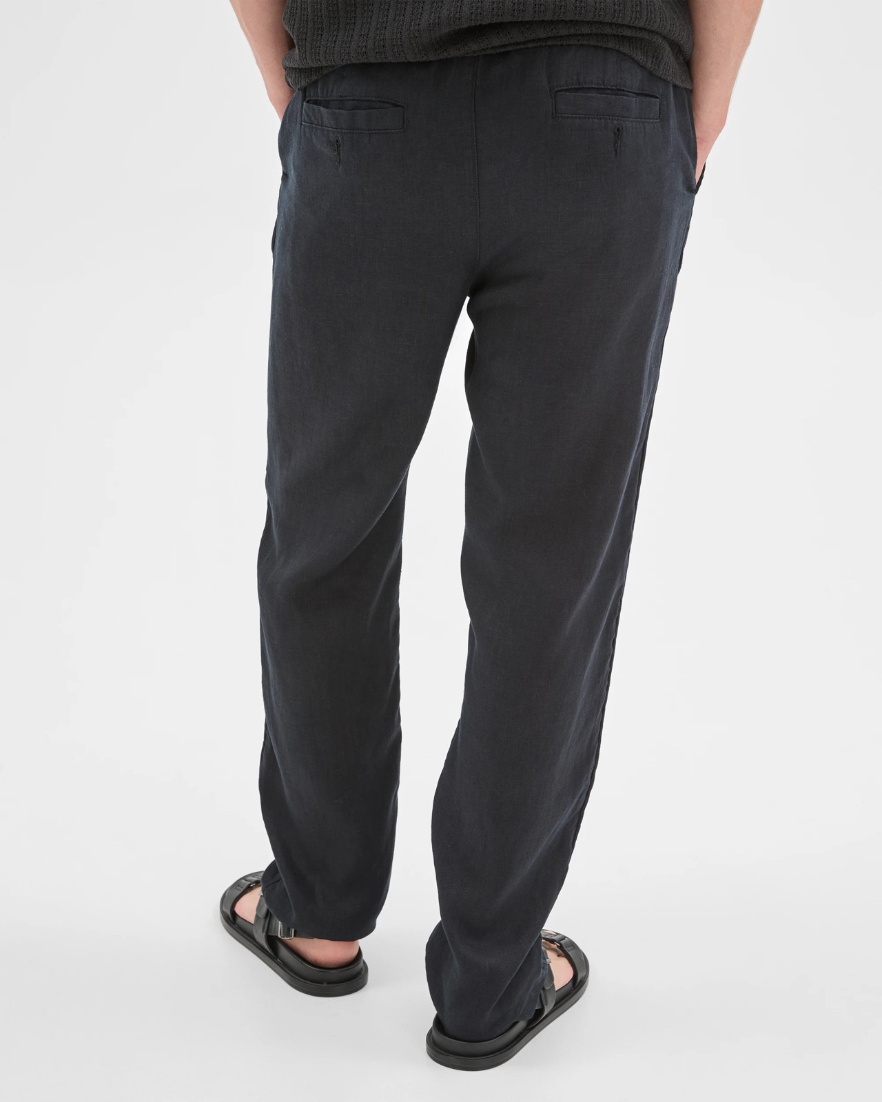European Linen Full Length Pants - Black 6 of 6
