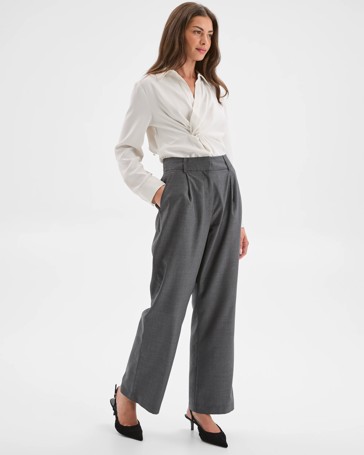 Petites Tailored Straight Leg Pants
