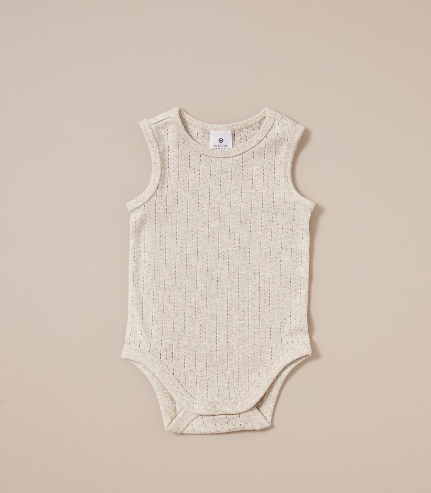 Baby Organic Cotton Pointelle Sleeveless Bodysuit | Target Australia