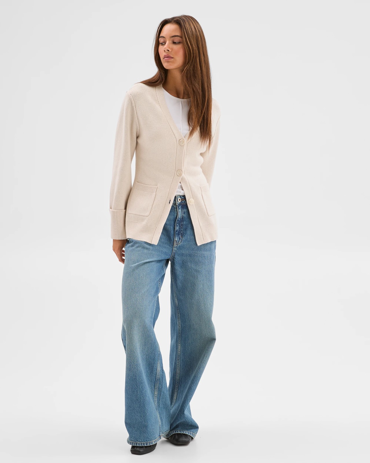 Lily Loves Australian Cotton Blend Longline Cardigan - Oat 3 of 6