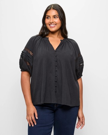 Plus Size Pintuck Blouse