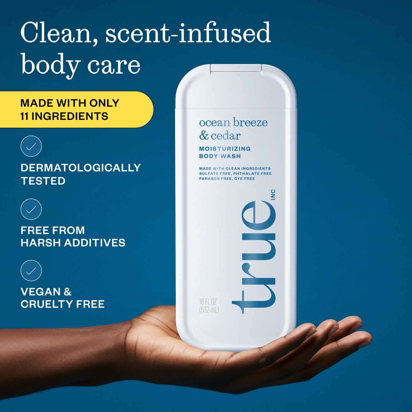 True Inc Moisturising Body Wash 532ml - Ocean Breeze & Cedar 3 of 5