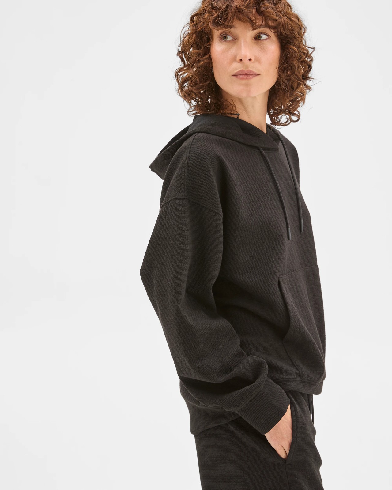 Active Australian Cotton Blend Crinkle Hoodie - Black 4 of 5