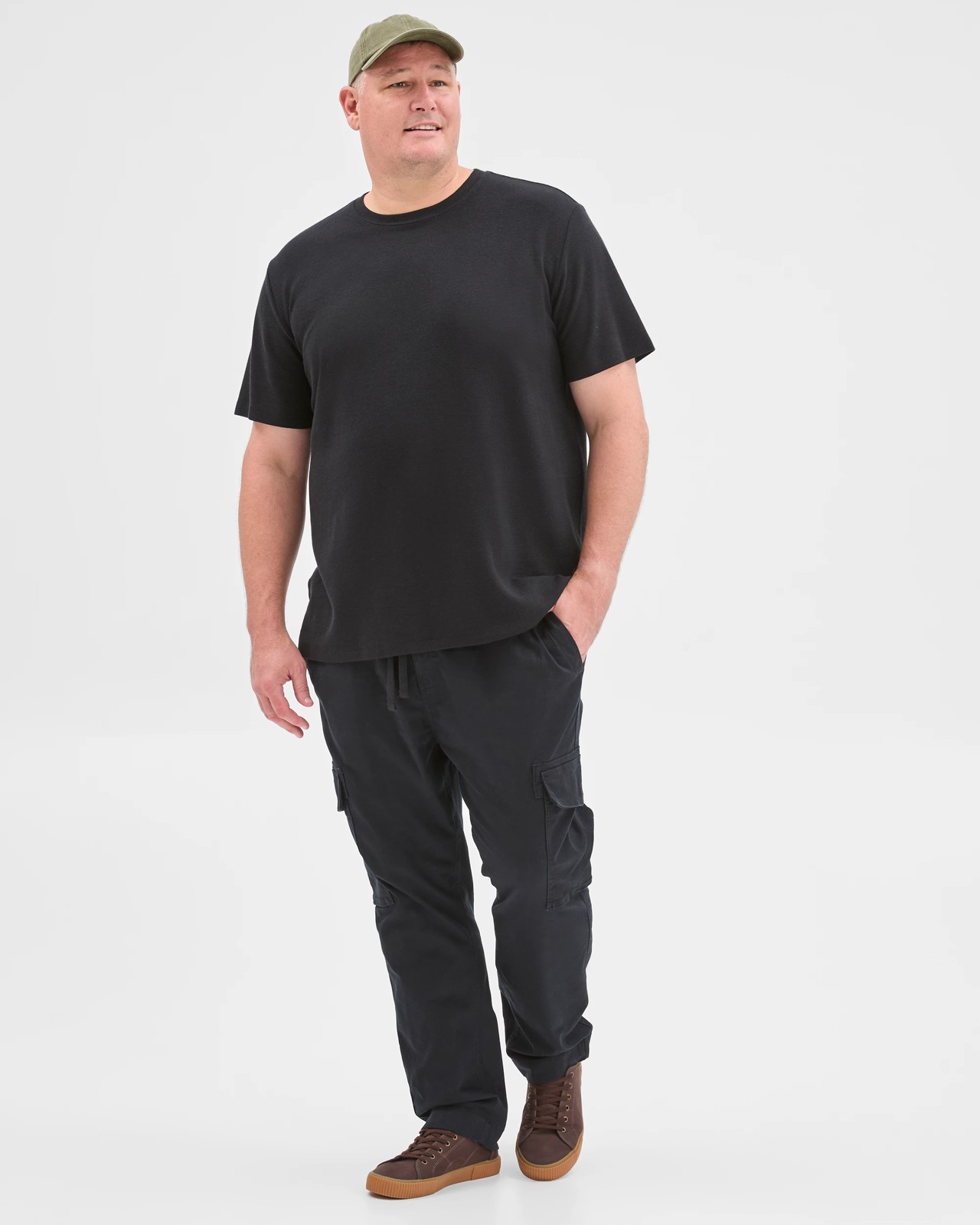 Plus Size Australian Cotton Cargo Pants - Black 3 of 5