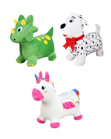 Plush Covered Animal Hopper - Assorted