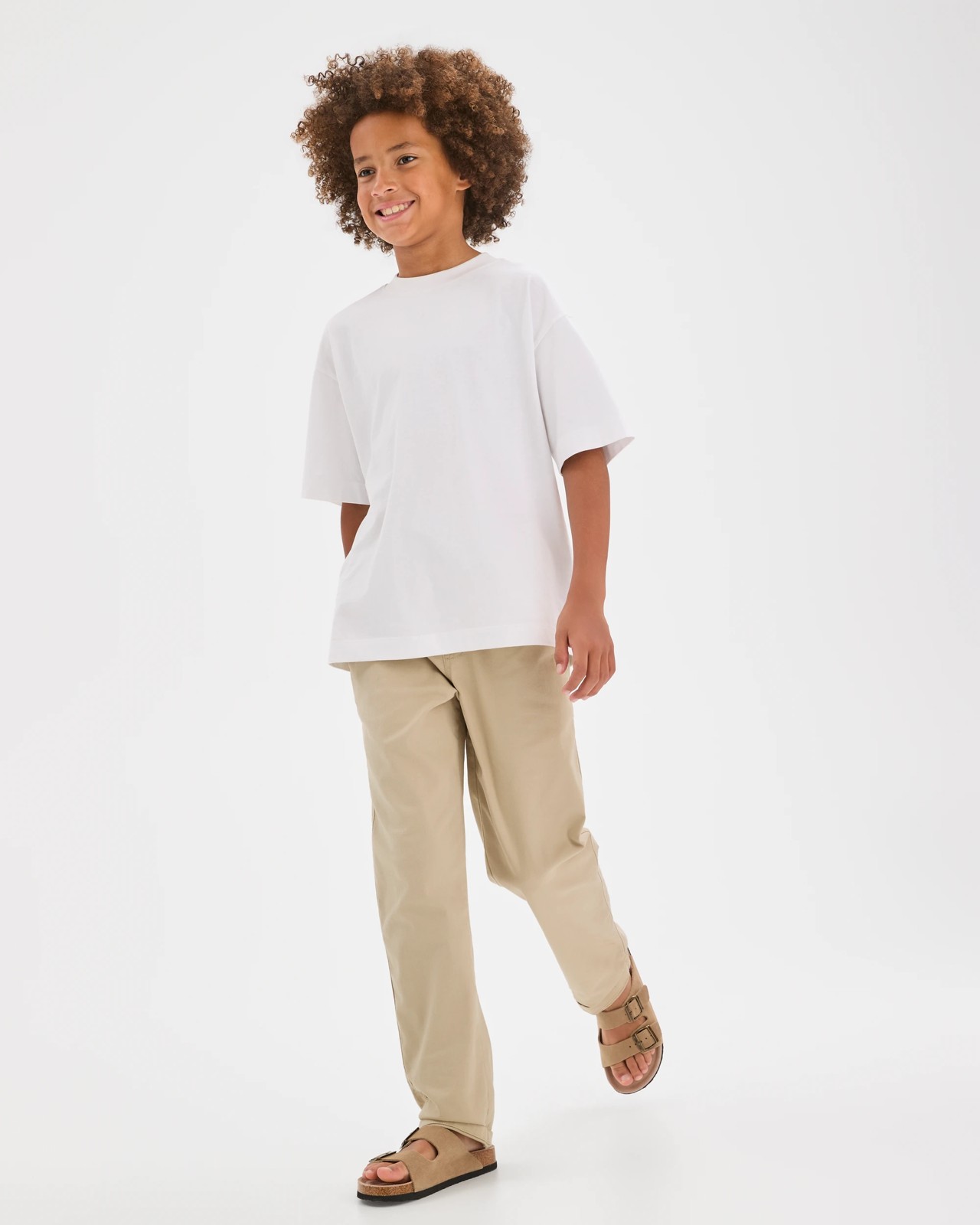 Elastic Waist Chino Pants - Stone 3 of 5