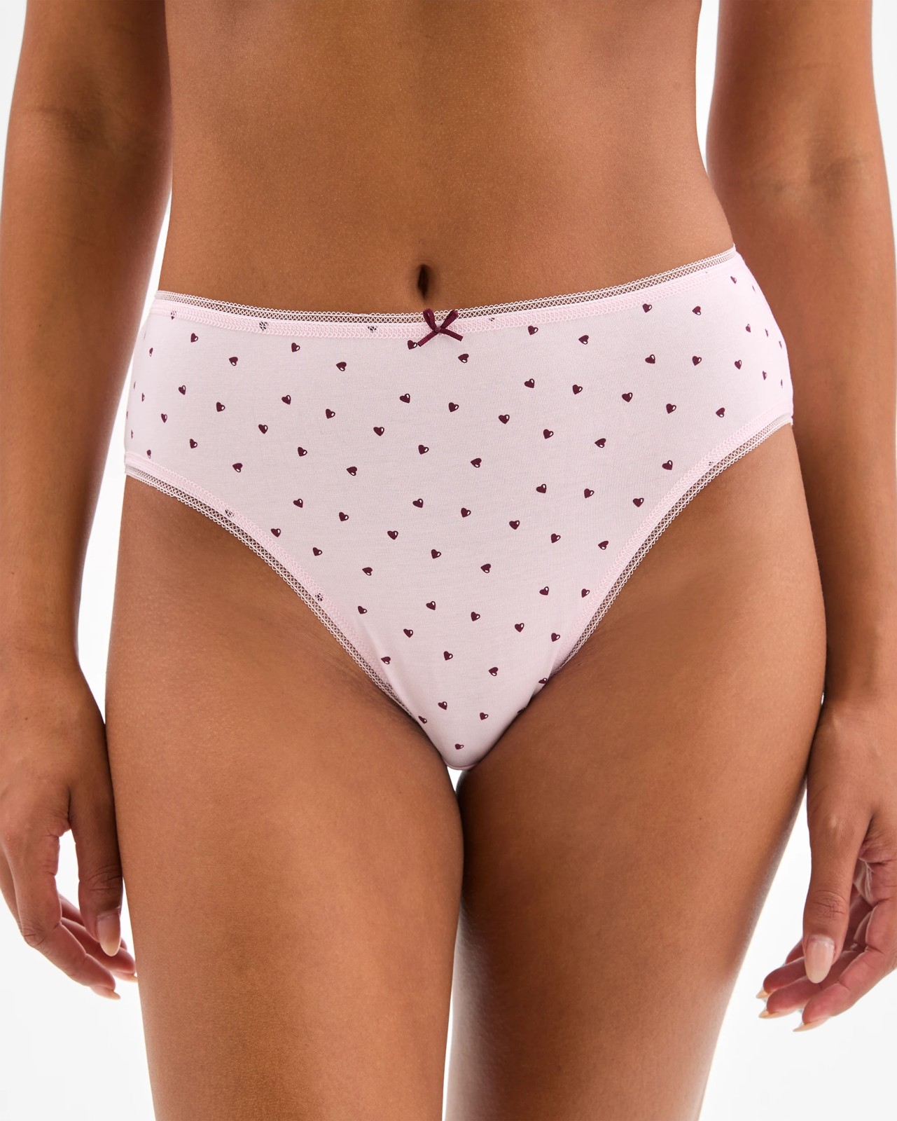 Cotton/Elastane 5 Pack High Cut Briefs - Cherry & Scatter Hearts 2 of 5