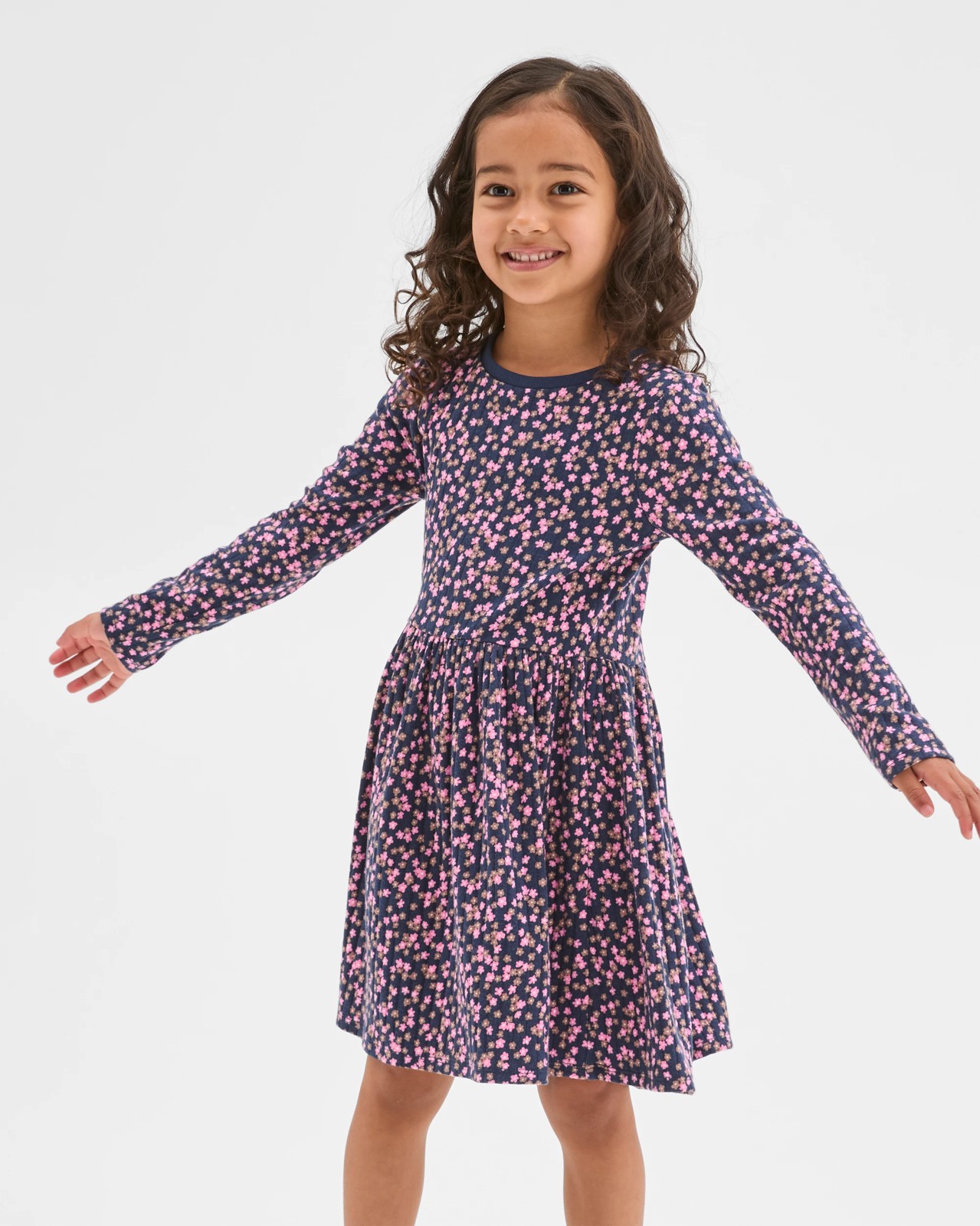 Australian Cotton Blend Long Sleeve Rib Core Dress 3 of 5