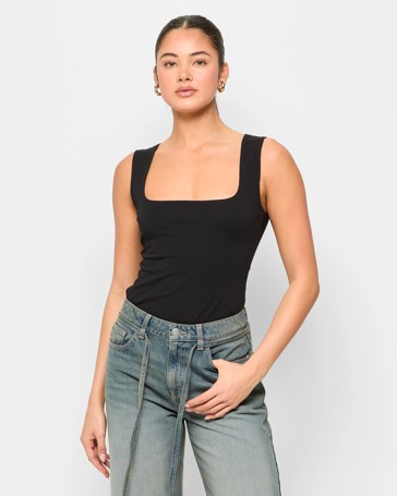 Australian Cotton Double Layer Boat Neck Tank Top - Lily Loves