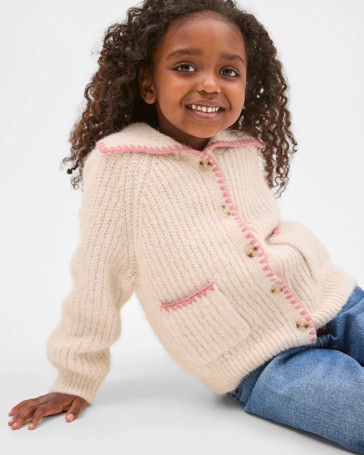 Long Sleeve Blanket Stitch Cardigan