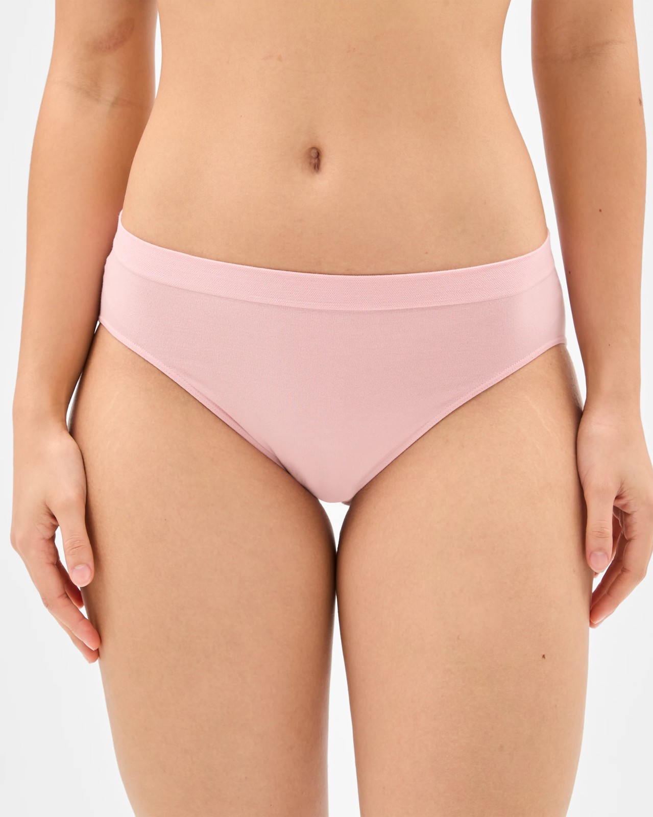 Australian Cotton Blend 2 Pack Seamfree High Cut Briefs - Soft Rose 2 of 4