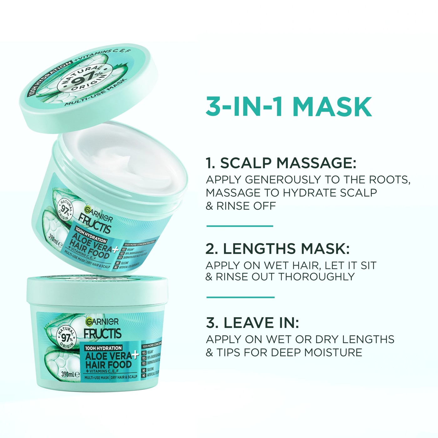 Garnier Fructis Hydrating Aloe Vera Hair Food 2 of 6