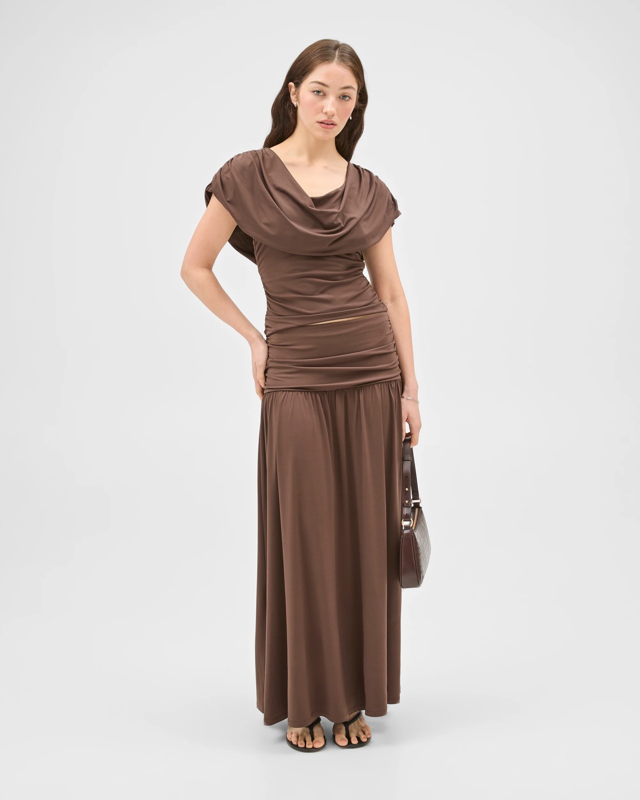 Lily Loves Drape Maxi Skirt - Bark 4 of 5